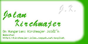 jolan kirchmajer business card